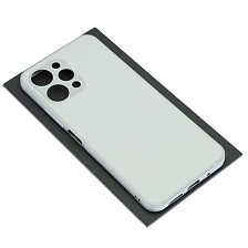Чехол накладка для XIAOMI Redmi 12 4G, защита камеры, силикон, пластик, цвет бело серебристый