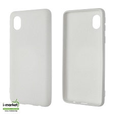 Чехол накладка NANO для SAMSUNG Galaxy A01 Core (SM-A013), силикон, бархат, цвет белый | РЕТРО 7