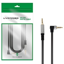 Угловой AUX кабель, переходник Live Power H228, Jack 3.5 мм (M) 4 pin на Jack 3.5 мм (M) 4 pin, 1.8 м, цвет черный