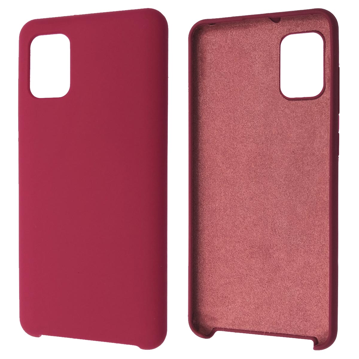 Чехол накладка Silicon Cover для SAMSUNG Galaxy A31 (SM-A315), силикон, бархат, цвет вишневый