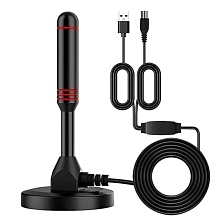 Активная комнатная антенна SELENGA 110A для DVB-T2, внешний усилитель, длина кабеля 5 метров, цвет черный