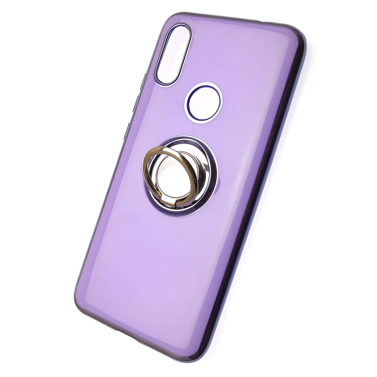 Чехол накладка для XIAOMI Redmi 7, силикон, кольцо держатель, цвет светло фиолетовый.