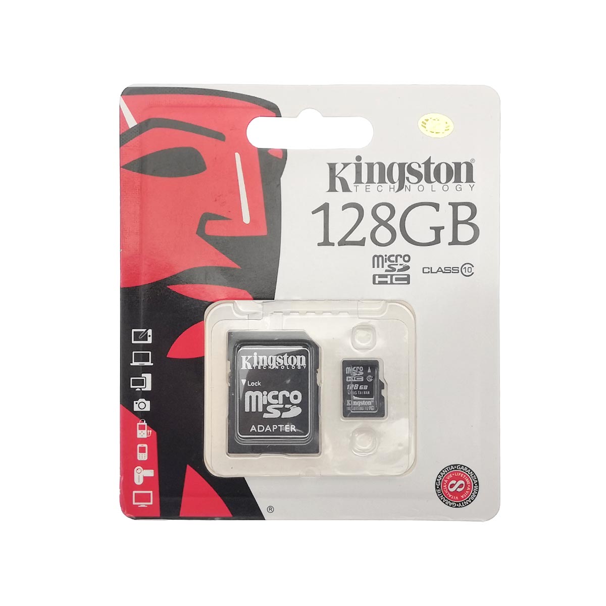Карта памяти MRM Kingston MicroSDHC 128GB Class 10 + SD адаптер, цвет черный