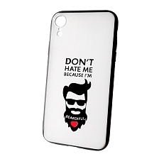 Чехол накладка для APPLE iPhone XR, силикон, рисунок DON'T HATE MI BECAUSE I'M.