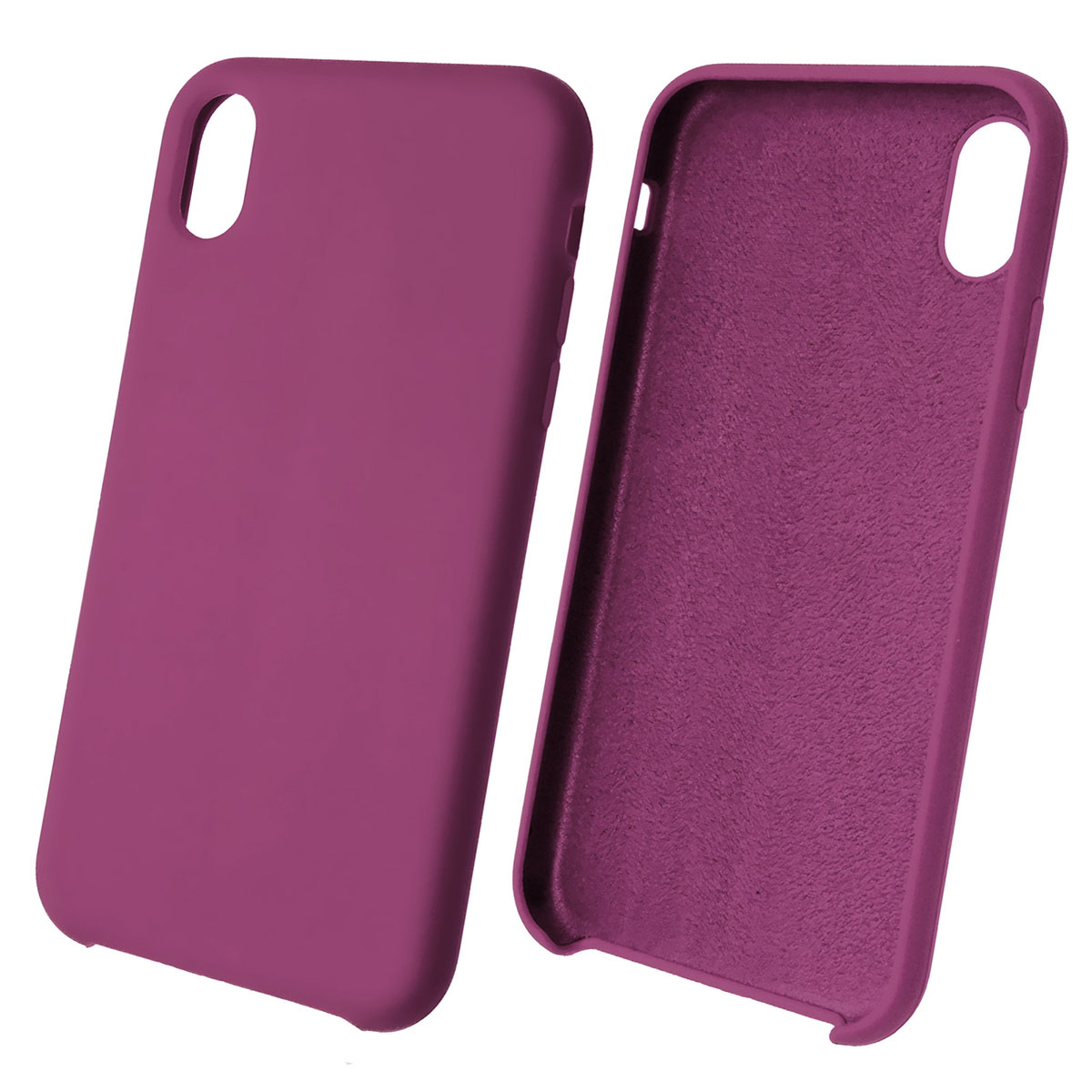 Чехол накладка Silicon Case для APPLE iPhone XR, силикон, бархат, цвет пурпурный.