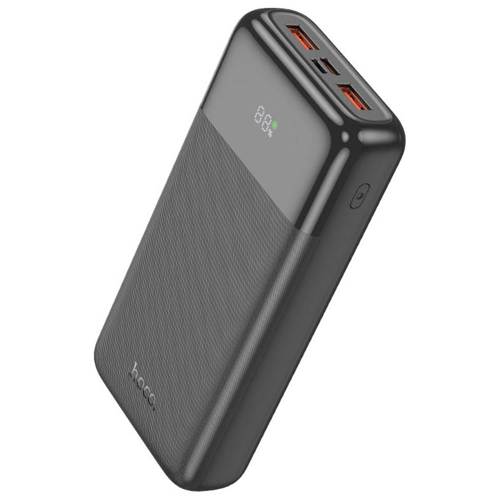 Внешний портативный аккумулятор, Power Bank HOCO J121A Fast, 20000 mAh, 22.5W, PD20W, QC3.0, LED дисплей, 2*USB, 1*Type-C, цвет черный