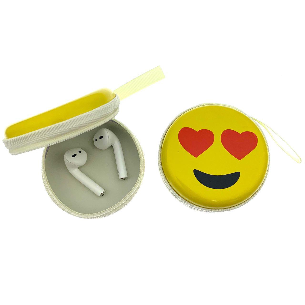 Футляр-кейс для хранения мелочи или наушников на замочке, основа металл, рисунок Смайлик Smiling Face With Heart-Eyes.