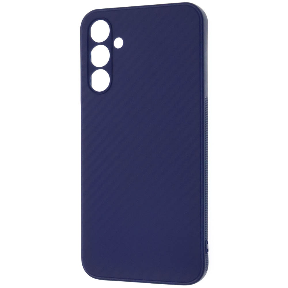 Чехол накладка для SAMSUNG Galaxy A15, защита камеры, силикон, карбон, цвет темно синий