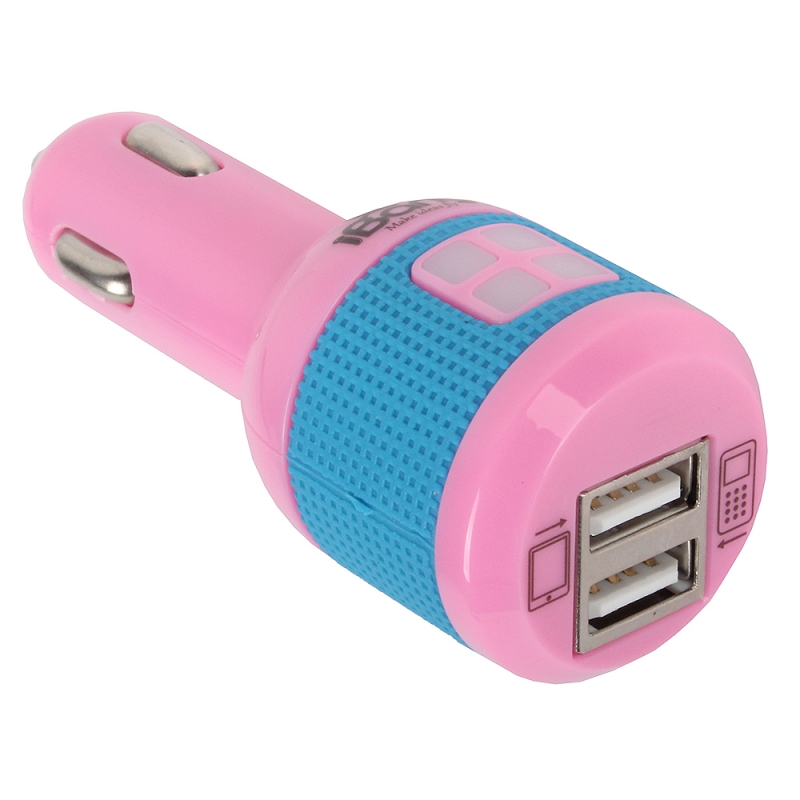 АЗУ "iBang" Skypower -1005 с 2 USB 5V-2.1А цвет розовый.