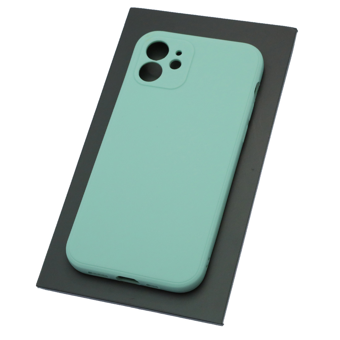 Чехол накладка для APPLE iPhone 12, силикон, бархат, цвет мятный