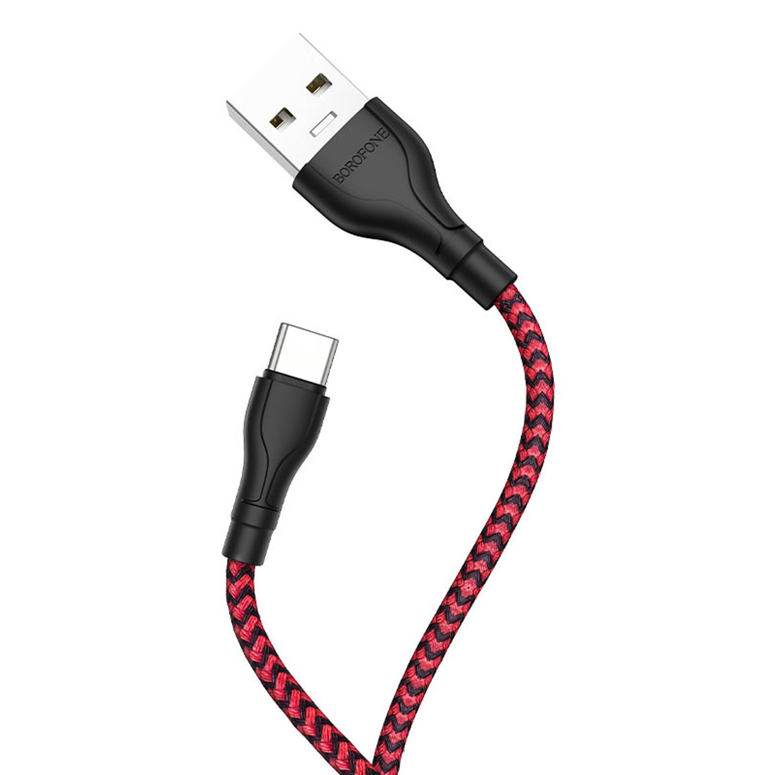Кабель BOROFONE BX39 Beneficial USB Type C, 3A, длина 1 метр, цвет черно красный