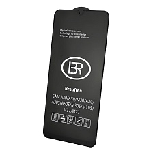 Защитное стекло 9H BRAUFFEN для SAMSUNG Galaxy A30, A50, M30, M30s, A40s, A50s, M21, M31, цвет окантовки черный