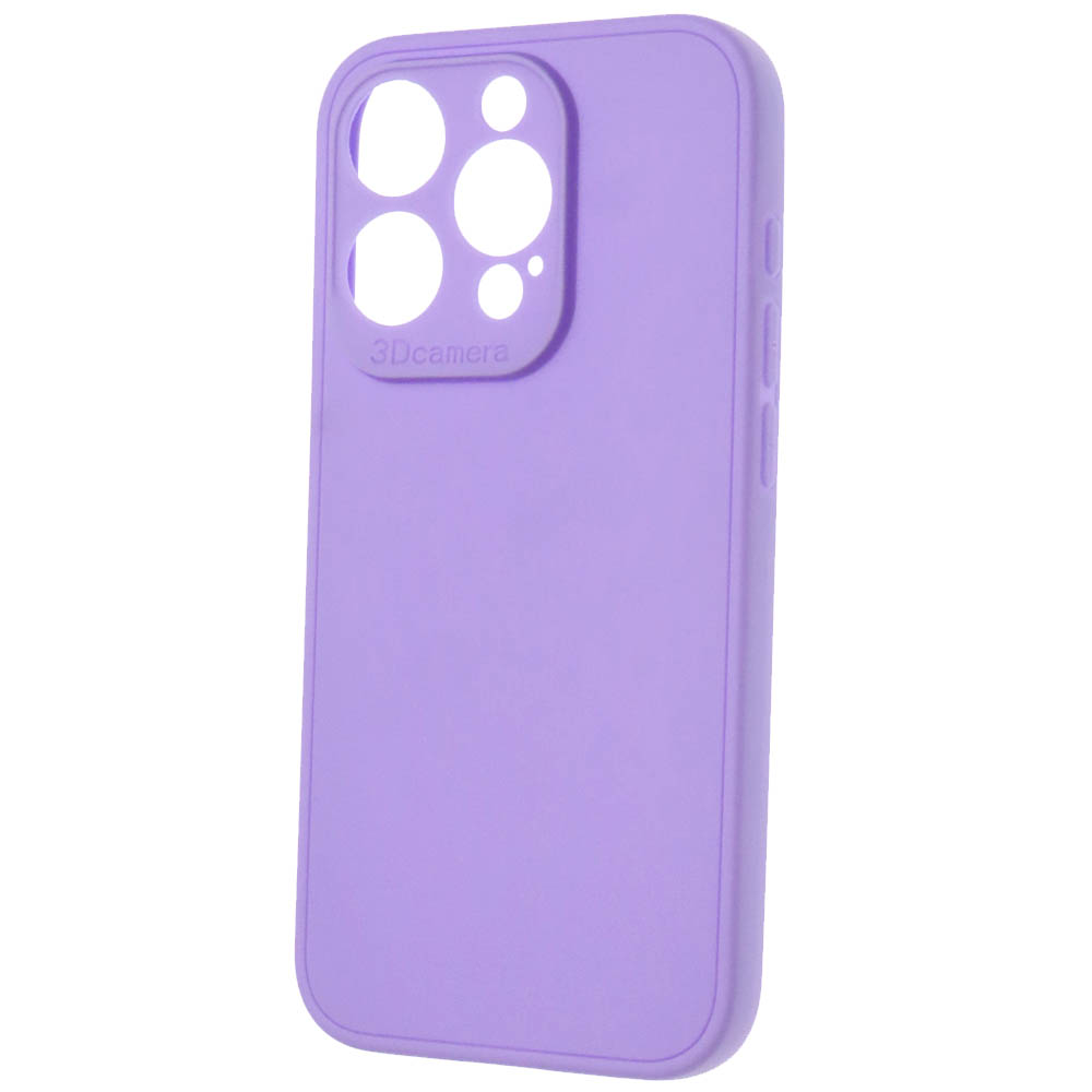 Чехол накладка для APPLE iPhone 15 Pro, защита камеры, силикон, цвет сиреневый
