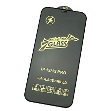 Защитное стекло 9H OG anti-static для APPLE iPhone 12 (6.1"), iPhone 12 Pro (6.1"), цвет окантовки черный
