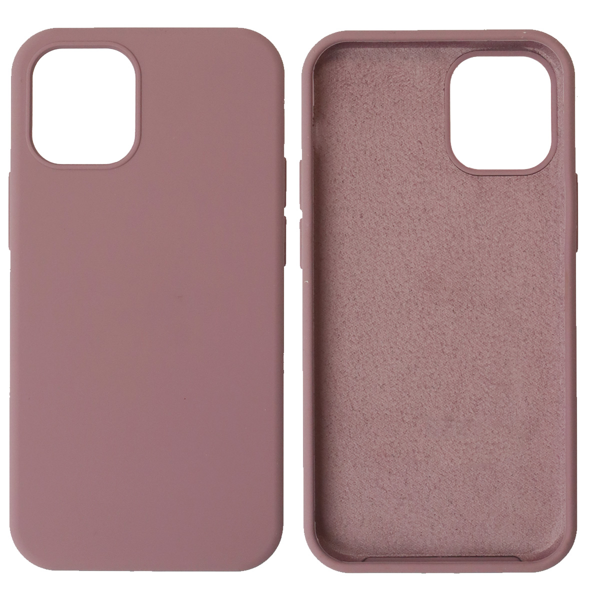 Чехол накладка Silicon Case для APPLE iPhone 12 mini (5.4"), силикон, бархат, цвет светло пурпурный