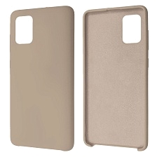 Чехол накладка Silicon Cover для SAMSUNG Galaxy A71 (SM-A715), силикон, бархат, цвет розовый песок