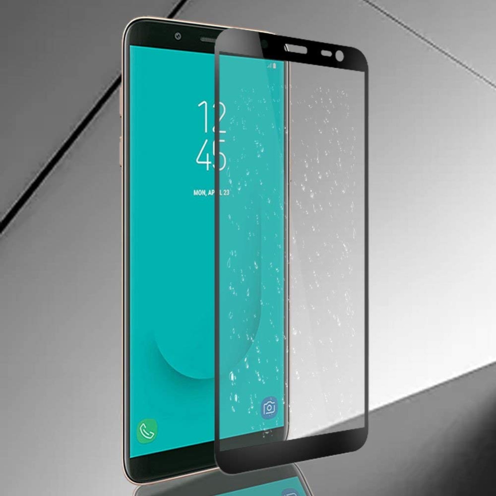 Стекло защитное "4D/5D" для SAMSUNG Galaxy A6 / J6 (2018), цвет окантовки черный.