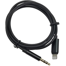 Аудио кабель, переходник Lightning 8 pin на AUX Jack 3.5 mm, длина 1 метр, цвет черный