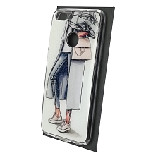 Чехол накладка для HUAWEI Honor 9 Lite, Honor 7S, P Smart, силикон, глянцевый, блестки, рисунок Сумка кеды пальто