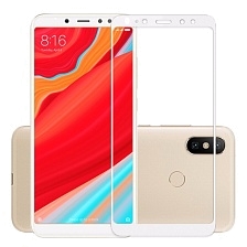 Защитное стекло 2D Full glass для Xiaomi Redmi S2 /тех.пак/ белый.