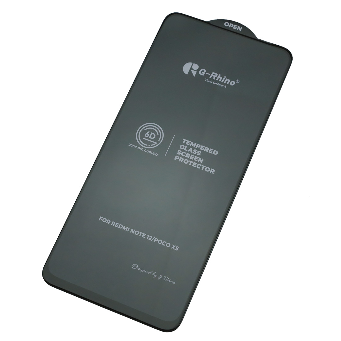 Защитное стекло 6D G-Rhino 200C для XIAOMI Redmi Note 12, POCO X5, цвет окантовки черный (Тип 1)