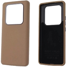 Чехол накладка для XIAOMI Redmi Note 14 Pro 4G, силикон, пластик, текстура кожи, бархат, цвет коричневый