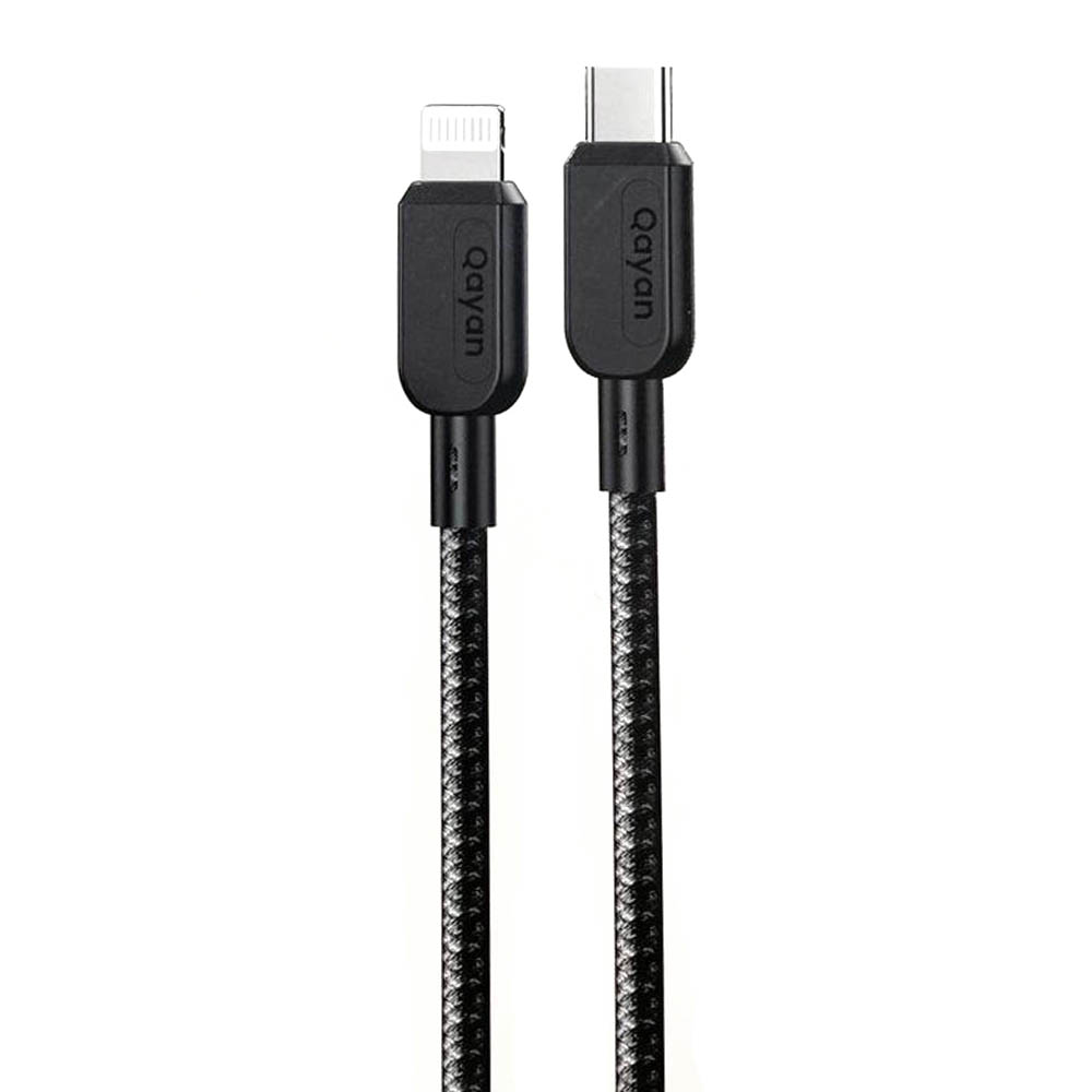 Кабель QAYAN QCB-147 Type C на Lightning 8 pin, 35W, длина 1.2 метра, нейлон, цвет черный