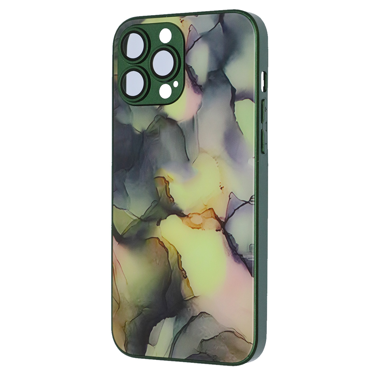 Чехол накладка AG Glass case для APPLE iPhone 13 Pro Max (6.7"), силикон, стекло, защита камеры, цвет зеленый
