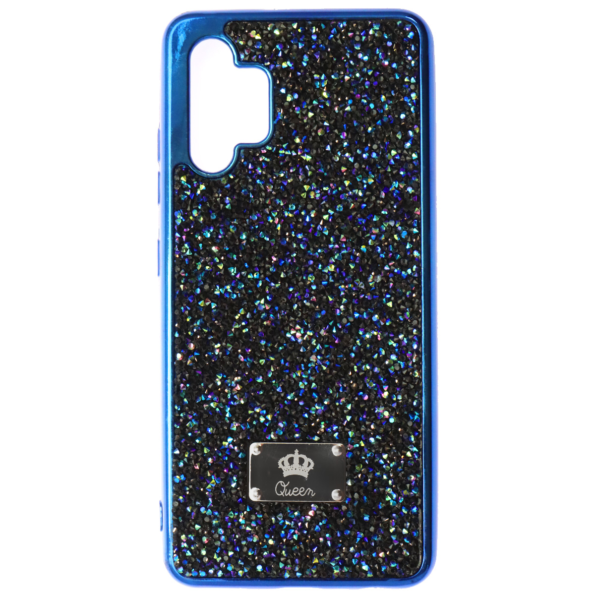 Чехол накладка Queen для SAMSUNG Galaxy A32 4G (SM-A325F), силикон, стразы, цвет синий