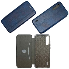 Чехол книжка VINTAGE LiNE для XIAOMI MI A3 LITE, MI CC9, MI 9 LITE, экокожа, визитница, цвет темно-синий.