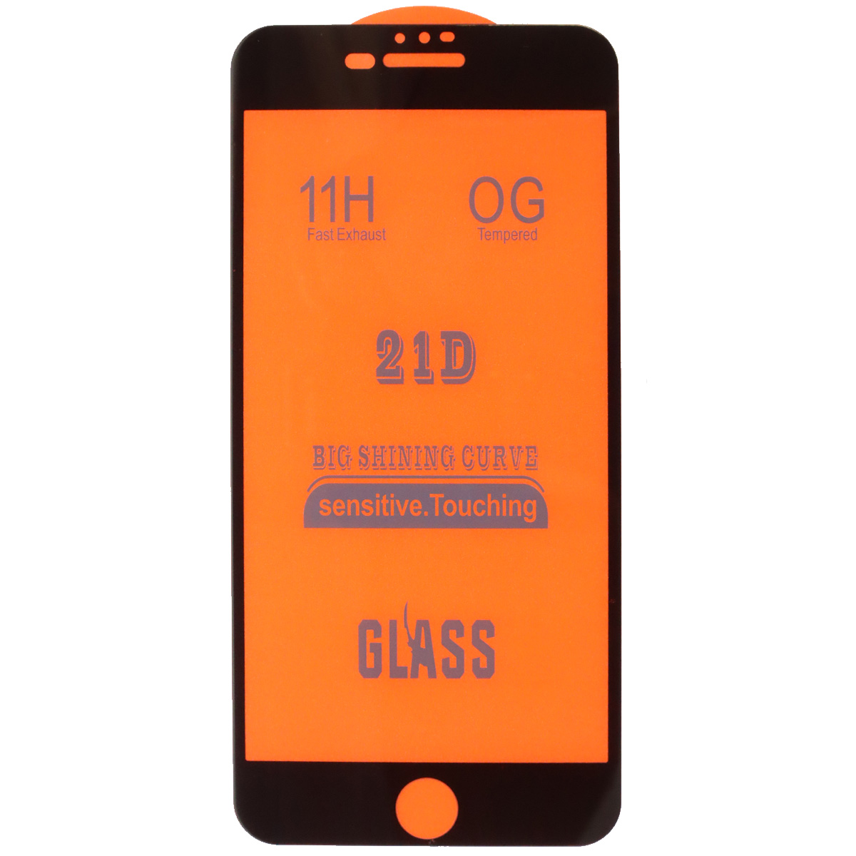 Защитное стекло 21D для APPLE iPhone 7 Plus, iPhone 8 Plus, цвет окантовки черный
