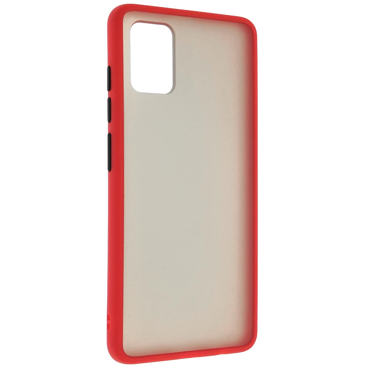 Чехол накладка SKIN SHELL для SAMSUNG Galaxy A51 (SM-A515), силикон, пластик, цвет окантовки красный