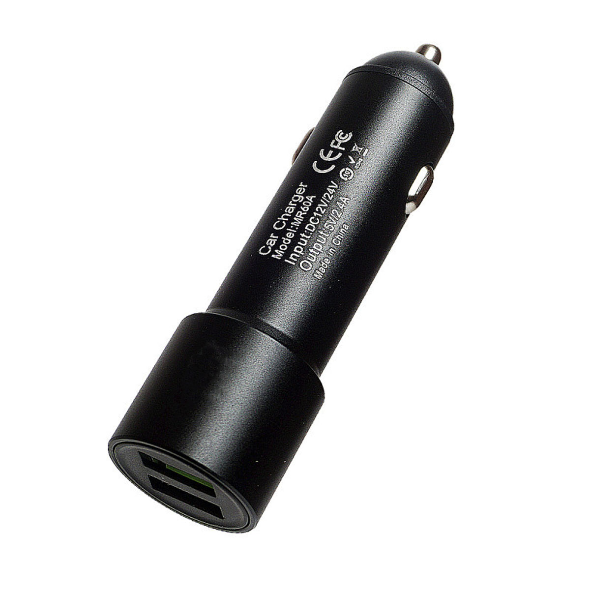 АЗУ (Автомобильное зарядное устройство) CARLIVE MR60A, 2.4A, 2 USB, алюминиевый корпус, цвет черный