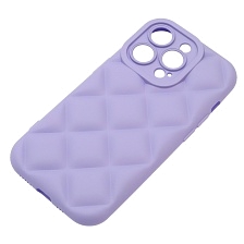 Чехол накладка для APPLE iPhone 14 Pro (6.1"), силикон, 3D ромб, цвет сиреневый Чехол накладка для APPLE iPhone 14 Pro (6.1"), силикон, 3D ромб, цвет сиреневый
