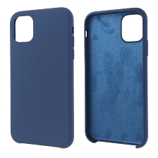 Чехол накладка Silicon Case для APPLE iPhone 11 2019, силикон, бархат, цвет синий кобальт