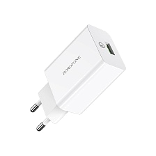 СЗУ (Сетевое зарядное устройство) BOROFONE BA21A Long journey, 18W, 3A, 1 USB, QC3.0, цвет белый