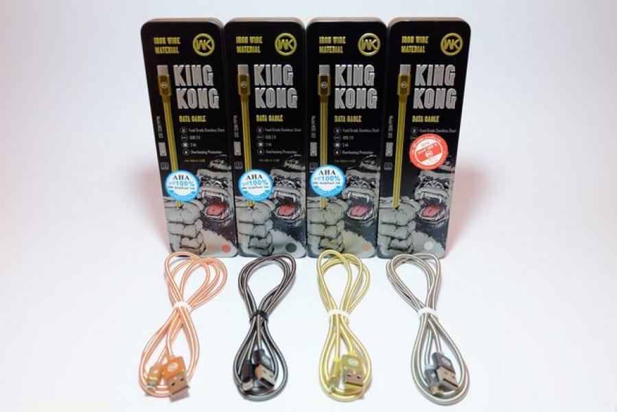 Кабель-USB для Micro WK WDC-013 Kingkong (1м), серый темный. Кабель-USB для Micro WK WDC-013 Kingkong (1м), серый темный.
