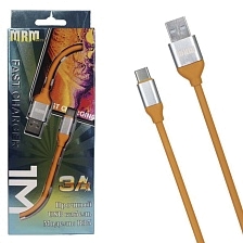 Кабель Type-C MRM R35, силикон, 3А, длина 1 метр, цвет оранжевый