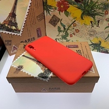 Чехол накладка для HUAWEI Y7 Pro 2019 (DUB-LX2), силикон, матовый, цвет красный