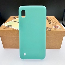 Чехол накладка Silicon Cover для SAMSUNG Galaxy A10 (SM-A105), силикон, бархат, цвет бирюзовый.
