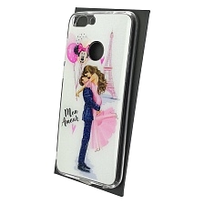 Чехол накладка для HUAWEI Honor 7S, 9 Lite, P Smart, силикон, блестки, рисунок MON AMOUR.