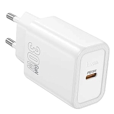 СЗУ (Сетевое зарядное устройство) HOCO N62 Gentle Single Port Type-C PD30W, цвет белый
