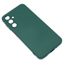 Чехол накладка Silicone Cover для SAMSUNG Galaxy A16 4G, защита камеры, силикон, бархат, цвет темно зеленый