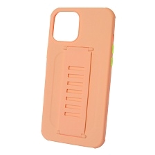 Чехол накладка LADDER NANO для APPLE iPhone 12 PRO MAX (6.7), силикон, держатель, цвет персиковый