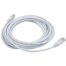 Патч-корд UTP 5e кат., сетевой кабель для интернета, длина 10 метров (PATCH-CORD RJ-45 10 M), до 100 мегабит, цвет белый