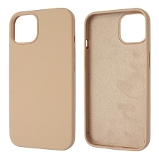 Чехол накладка Silicon Case для APPLE iPhone 13 (6.1), силикон, бархат, цвет розовый песок