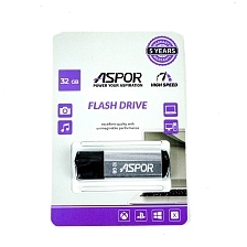 Флешка USB 2.0 32GB ASPOR TG121SL, цвет черно серебристый