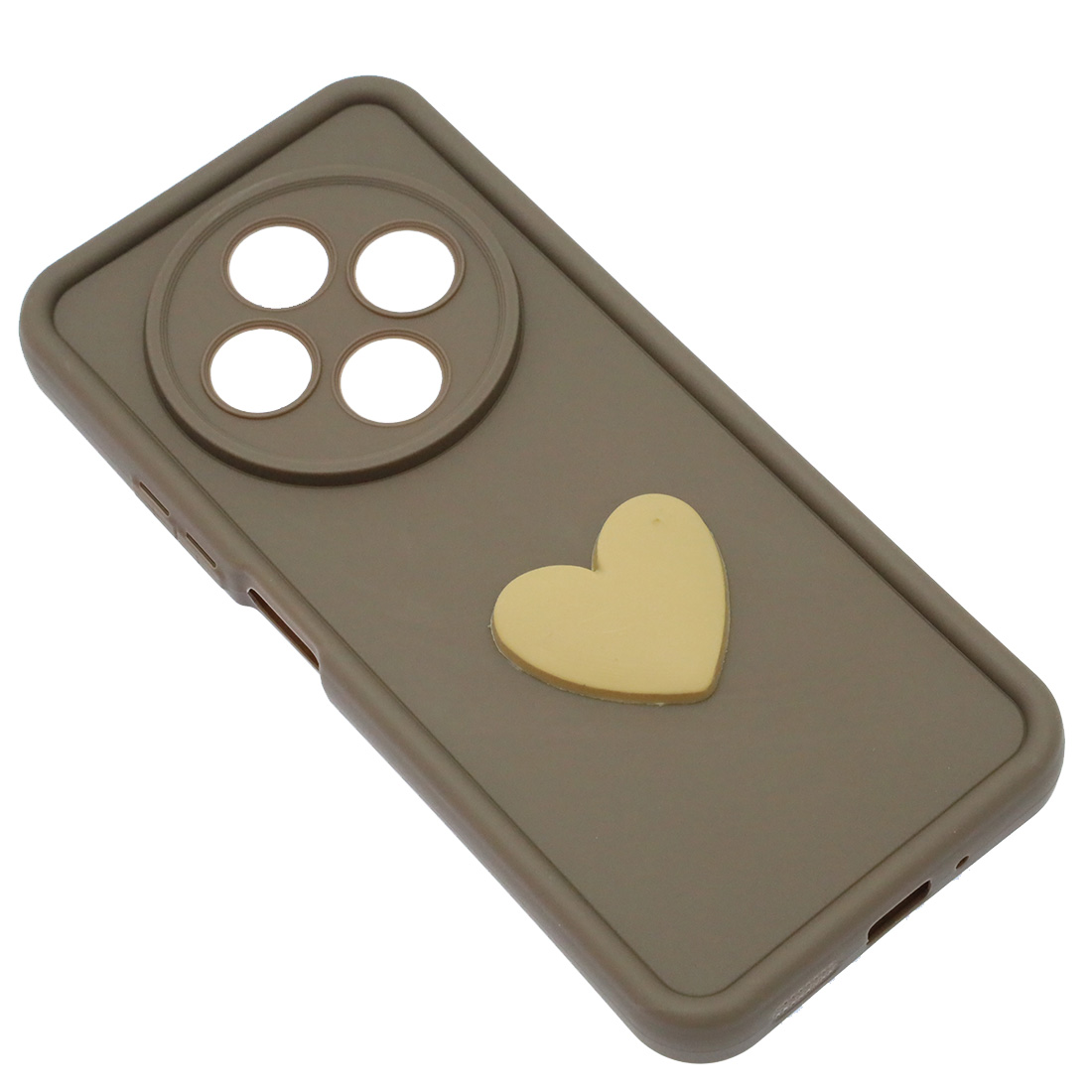 Чехол накладка для XIAOMI REDMI A4, силикон, 3D сердце, защита камеры, бортики, цвет коричневый