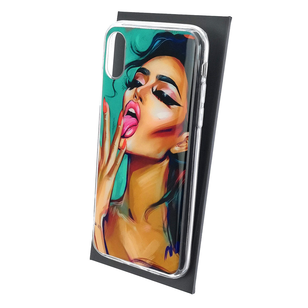Чехол накладка для APPLE iPhone X, iPhone XS, силикон, глянцевый, рисунок Девушка с маникюром