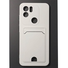 Чехол накладка BUTTON для Redmi A1 Plus, Redmi A2 Plus, POCO C51, силикон, отдел для карт, цвет белый
